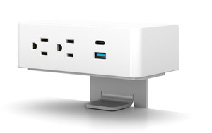 Ashley 210 Surface Power Module, white plastic, silver trim 