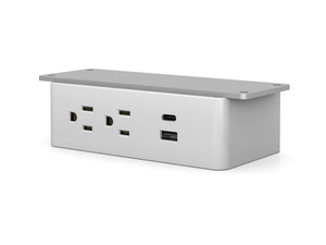 Ashley Duo Under Surface Power Module, white plastic with white trim 