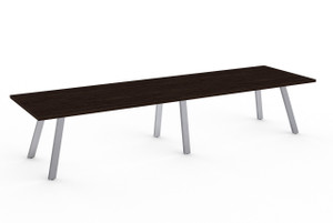 Aim XL Conference Table, 10' with Ebony Recon Laminate and Silver Legs Aim XL Conference Table, 10' with Ebony Recon Laminate and Silver Legs