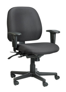 EuroTech 4x4 Center Tilt Task Chair in Charcoal, 3/4 Front View EuroTech 4x4 Center Tilt Task Chair in Charcoal, 3/4 Front View