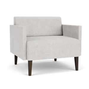 Lesro Luxe Heavy Duty Bariatric Guest Chair, Milano Stitch Stone Upholstery, Mocha Wood Leg Finish, 3/4 Front View
