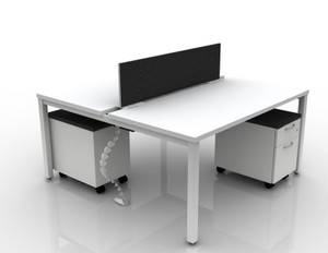 Empower Basic 2 Person Shared Work Table Set with Power and Storage Empower Basic 2 Person Shared Work Table Set with Power and Storage
