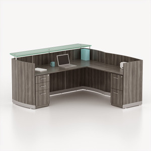 Mayline Medina Reception Desk with Return in Gray Steel Mayline Medina Reception Desk with Return in Gray Steel