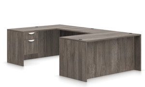 OTG Executive U Desk Suite with Hanging Pedestals in Artisan Grey Laminate OTG Executive U Desk Suite with Hanging Pedestals in Artisan Grey Laminate