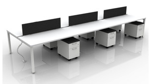 Empower Select 6 Person Shared Work Table Set includes power and pedestals Empower Select 6 Person Shared Work Table Set includes power and pedestals