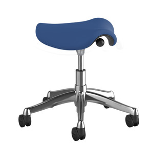 Humanscale Pony Stool in Lotus Crocus and Polished Aluminum base