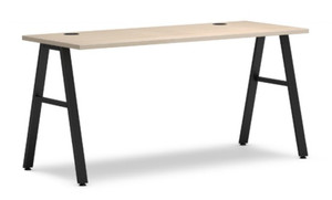 Hon Mod A-Leg Work Table, NEW Desert Oak Laminate Finish, Black Legs Hon Mod A-Leg Work Table, NEW Desert Oak Laminate Finish, Black Legs