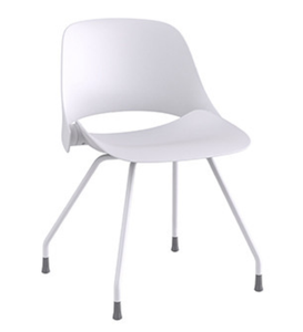 Trea Quick Ship Side Chair in white with glides Trea Quick Ship Side Chair in white with glides