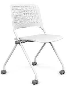 SitOnIt Qwiz Multi-Purpose Nester, White Frame, Armless with Casters SitOnIt Qwiz Multi-Purpose Nester, White Frame, Armless with Casters