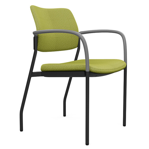 SitOnIt Cora Guest Stacker in Dash Lime Upholstery, Black Frame and Fog Arms