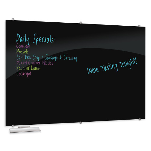 Black Glass Dry Erase Board OfficeChairsUSA
