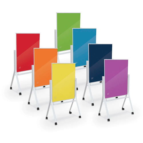 Visionary® Curve Magnetic Glass Dry Erase Board, All Colors