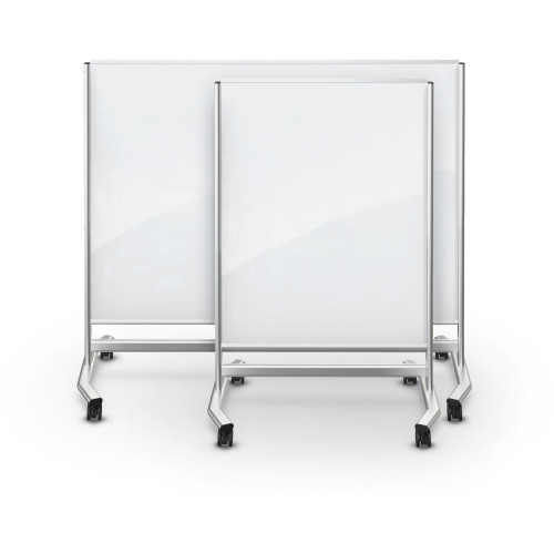  Visionary® Move Magnetic Glass Dry Erase Board,  White with Silver Frame