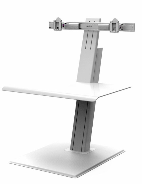 QuickStand Eco Dual Monitor Sit Stand Desktop, white