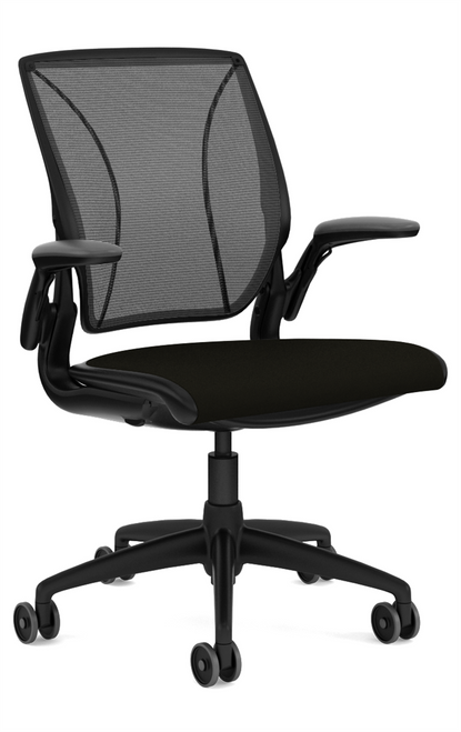 Humanscale Diffrient Quick Ship World Chair in Corde4 Black Seat Black Back
