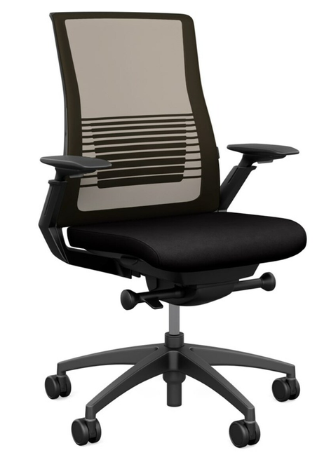 SitOnIt Vectra High Back Mesh Advanced Synchro Task with Nickel Mesh Back and Accent Color, Graphite Frame and Base with  Height Adjustable Arms
