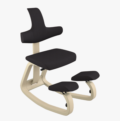 Varier Thatsit balans Chair in Natural Frame NEW Black Rev194 Fabric