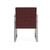 Lesro Waterfall Guest Chair with Sled Base, Reframe Nebbiolo Seat Back Upholstery, Dillon Vinyl Cordovan Upholstery, Silver Frame Finish, Rear View Lesro Waterfall Guest Chair with Sled Base, Reframe Nebbiolo Seat Back Upholstery, Dillon Vinyl Cordovan Upholstery, Silver Frame Finish, Rear View