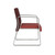 Lesro Waterfall Guest Chair with Sled Base, Reframe Nebbiolo Seat Back Upholstery, Dillon Vinyl Cordovan Upholstery, Silver Frame Finish, Side View Lesro Waterfall Guest Chair with Sled Base, Reframe Nebbiolo Seat Back Upholstery, Dillon Vinyl Cordovan Upholstery, Silver Frame Finish, Side View