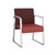 Lesro Waterfall Guest Chair with Sled Base, Reframe Nebbiolo Seat Back Upholstery, Dillon Vinyl Cordovan Upholstery, Silver Frame Finish, Front View Lesro Waterfall Guest Chair with Sled Base, Reframe Nebbiolo Seat Back Upholstery, Dillon Vinyl Cordovan Upholstery, Silver Frame Finish, Front View