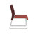 Lesro Waterfall Armless Guest Chair with Sled Base, Reframe Nebbiolo Seat Back Upholstery, Dillon Vinyl Cordovan Upholstery, Silver Frame Finish, Side View Lesro Waterfall Armless Guest Chair with Sled Base, Reframe Nebbiolo Seat Back Upholstery, Dillon Vinyl Cordovan Upholstery, Silver Frame Finish, Side View