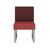 Lesro Waterfall Armless Guest Chair with Sled Base, Reframe Nebbiolo Seat Back Upholstery, Dillon Vinyl Cordovan Upholstery, Silver Frame Finish, Front View Lesro Waterfall Armless Guest Chair with Sled Base, Reframe Nebbiolo Seat Back Upholstery, Dillon Vinyl Cordovan Upholstery, Silver Frame Finish, Front View