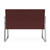 Lesro Waterfall Loveseat with Sled Base, Reframe Nebbiolo Seat Back Upholstery, Dillon Vinyl Cordovan Upholstery, Silver Frame Finish, Rear View Lesro Waterfall Loveseat with Sled Base, Reframe Nebbiolo Seat Back Upholstery, Dillon Vinyl Cordovan Upholstery, Silver Frame Finish, Rear View
