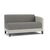Lesro Fremont Left Handed Loveseat, Linette Vinyl Platinum Arms and Lower Panel Upholstery, Connelly Owl Seat and Back Upholstery, Black Wood Foot Finish, 3/4 Front View Lesro Fremont Left Handed Loveseat, Linette Vinyl Platinum Arms and Lower Panel Upholstery, Connelly Owl Seat and Back Upholstery, Black Wood Foot Finish, 3/4 Front View
