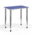 Ruckus Rectangular Fixed Height Post Leg Desk in Lapis Blue with Chrome Legs Ruckus Rectangular Fixed Height Post Leg Desk in Lapis Blue with Chrome Legs