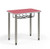 Ruckus Rectangular Fixed Height Post Leg Desk with Hollyberry Laminate Top and Champagne Legs, Optional Book Basket Ruckus Rectangular Fixed Height Post Leg Desk with Hollyberry Laminate Top and Champagne Legs, Optional Book Basket