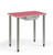 Ruckus Rectangular Fixed Height Post Leg Desk with Hollyberry Laminate Top and Champagne Legs, Optional Removable Book Bin Ruckus Rectangular Fixed Height Post Leg Desk with Hollyberry Laminate Top and Champagne Legs, Optional Removable Book Bin