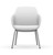9to5 Seating Lily 4 Legged Guest with Vivid Whisper White Upholstery, Silver Legs, Front View 9to5 Seating Lily 4 Legged Guest with Vivid Whisper White Upholstery, Silver Legs, Front View