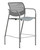 9to5 Shuttle Stool in White Mesh and Seat and Silver Frame, Fixed Silver Arms, 3/4 Front View 9to5 Shuttle Stool in White Mesh and Seat and Silver Frame, Fixed Silver Arms, 3/4 Front View