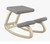 Varier balans Kneeling Chair Natural Ash Frame Revive Grey Fabric, 3/4 Front View