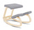 Varier Balans Kneeling Chair with NEW Grey Tonal Upholstery and Natural Ash Frame, 3/4 Front View