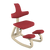 Varier Thatsit balans Chair in Natural Frame with Red Revive Fabric, 3/4 Front View