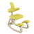Varier Thatsit balans Chair in Natural Frame with Yellow Revive Fabric, 3/4 Front View