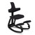 Varier Thatsit balans Chair in Black Frame with Black Revive Fabric, 3/4 Front View
