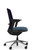 AMQ Personality Plus Black Frame Task Chair, Aubergine Mesh and Sky Seat Upholstery, Polished Base, Side View AMQ Personality Plus Black Frame Task Chair, Aubergine Mesh and Sky Seat Upholstery, Polished Base, Side View