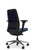 AMQ Personality Plus Black Frame Task Chair, Aubergine Mesh and Sky Seat Upholstery, Polished Base, 3/4 Rear View AMQ Personality Plus Black Frame Task Chair, Aubergine Mesh and Sky Seat Upholstery, Polished Base, 3/4 Rear View
