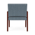 Lesro Brooklyn 400 lb. Capacity Oversized Guest Chair, Reframe Serene Upholstery, Mahogany Wood Frame, Rear View Lesro Brooklyn 400 lb. Capacity Oversized Guest Chair, Reframe Serene Upholstery, Mahogany Wood Frame, Rear View