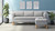 Hon Parkwyn Reception Sofa and Ottoman in  Grey Fabric and Oak Legs Hon Parkwyn Reception Sofa and Ottoman in  Grey Fabric and Oak Legs