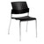 Global Sonic Stacker, Carton of 2, Black with Chrome Frame, Armless, 3/4 Front View