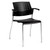Global Sonic Stacker, Carton of 2, Black with Chrome Frame, Optional Fixed Arms, 3/4 Front View