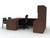 AIS Calibrate U-Desk with Optional Hutch and Rain Cloud Tackboard, Corporate Walnut Laminate AIS Calibrate U-Desk with Optional Hutch and Rain Cloud Tackboard, Corporate Walnut Laminate