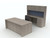 AIS Calibrate Standalone Desk with Credenza and Optional Hutch, Blue Smooth Tackboard, Looks Likatre Laminate AIS Calibrate Standalone Desk with Credenza and Optional Hutch, Blue Smooth Tackboard, Looks Likatre Laminate