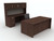 AIS Calibrate Standalone Desk with Credenza and Optional Hutch, Rain Cloud Tackboard, Corporate Walnut Laminate AIS Calibrate Standalone Desk with Credenza and Optional Hutch, Rain Cloud Tackboard, Corporate Walnut Laminate