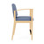 Lesro Amherst Wood Hip Chair, Chambray Vinyl Light Navy Upholstery, Natural Frame Finish, Side View Lesro Amherst Wood Hip Chair, Chambray Vinyl Light Navy Upholstery, Natural Frame Finish, Side View