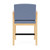 Lesro Amherst Wood Hip Chair, Chambray Vinyl Light Navy Upholstery, Natural Frame Finish, Rear View Lesro Amherst Wood Hip Chair, Chambray Vinyl Light Navy Upholstery, Natural Frame Finish, Rear View