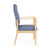Lesro Amherst Wood High Back Patient Chair, Chambray Vinyl Light Navy Upholstery, Natural Frame Finish, Side View Lesro Amherst Wood High Back Patient Chair, Chambray Vinyl Light Navy Upholstery, Natural Frame Finish, Side View